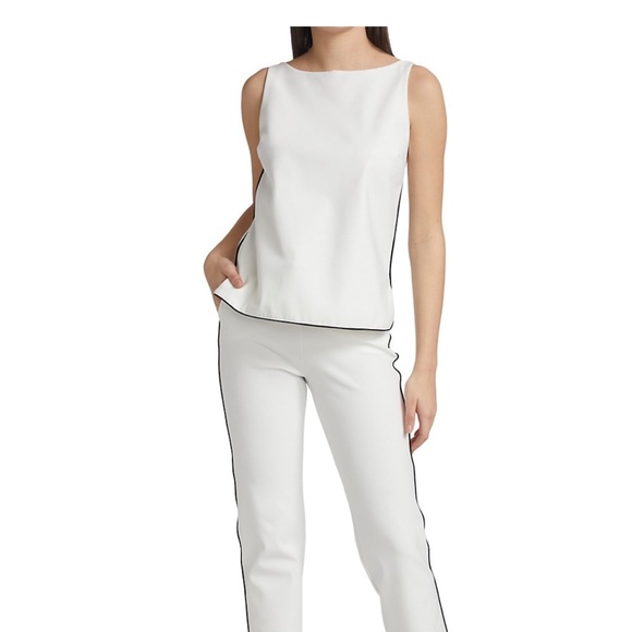 CHIARA BONI LA PETITE ROBE Vanesa Piping Sleeveless Blouse 12 - Picture 2 of 10